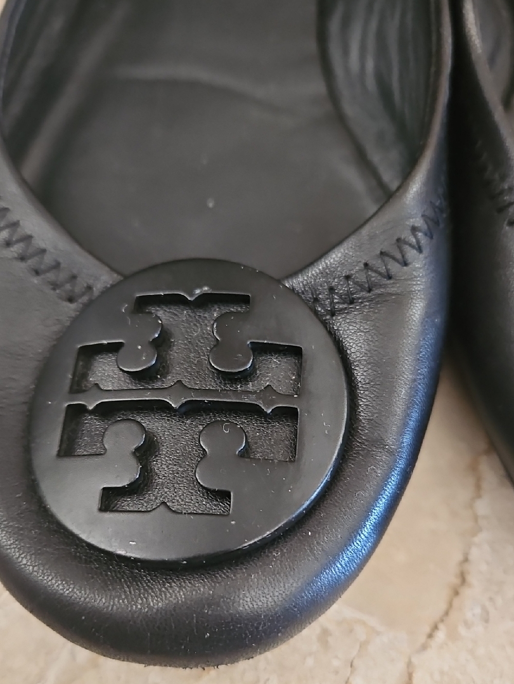 Tory Burch Leather Women's Ballet Flats with Logo Medallion - Picture 7 of 16